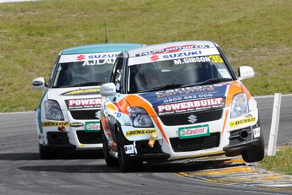 Newly crowned rookie Mark Gibson took the Suzuki Swift Cup trophy